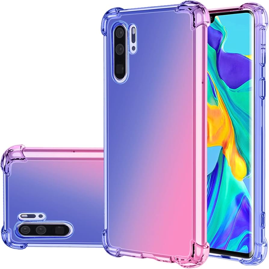 Huawei スマートフォン グラデーションパープル huawei p30 lite ケース 耐衝撃 スマホケース おしゃれ HUAWEI